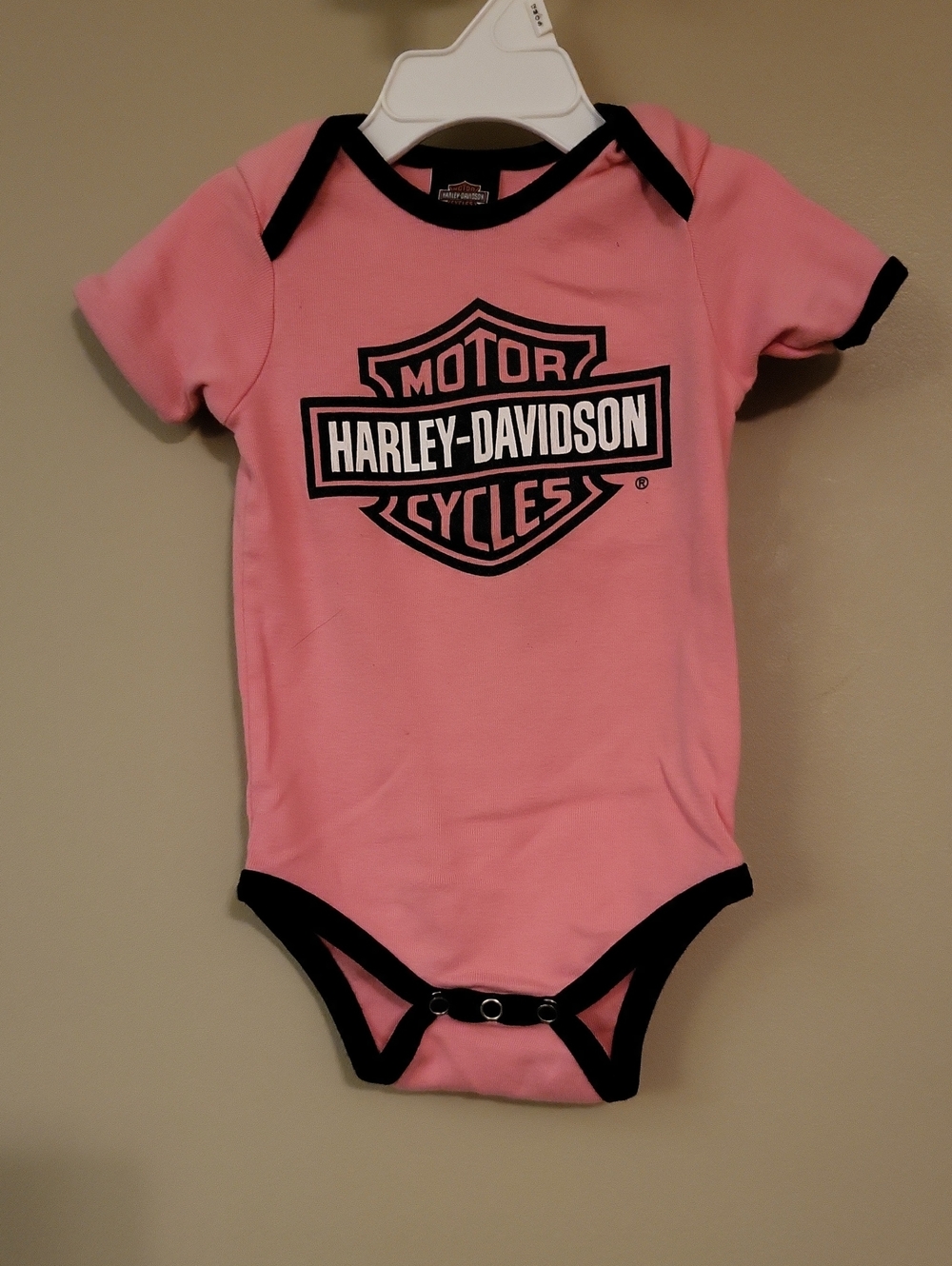 Harley Davidson pink onesie/bodysuit